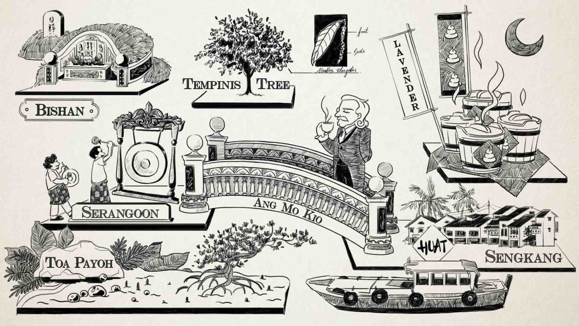 How did Punggol, Serangoon, Toa Payoh and Clementi get its name? Discover the meaning behind Singapore HDB estate names, from Ang Mo Kio to Yishun.
