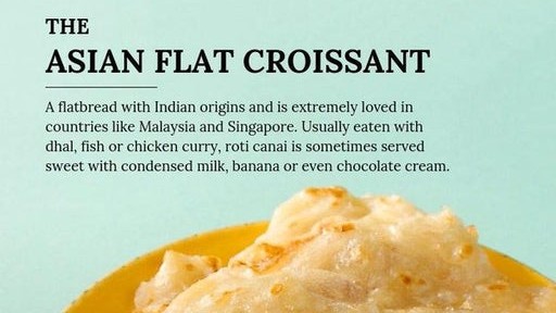 Satirical Asian food nicknames in one hilarious list, from “Asian Flat Croissant” to “Southeast Asian dry coconut risotto.”