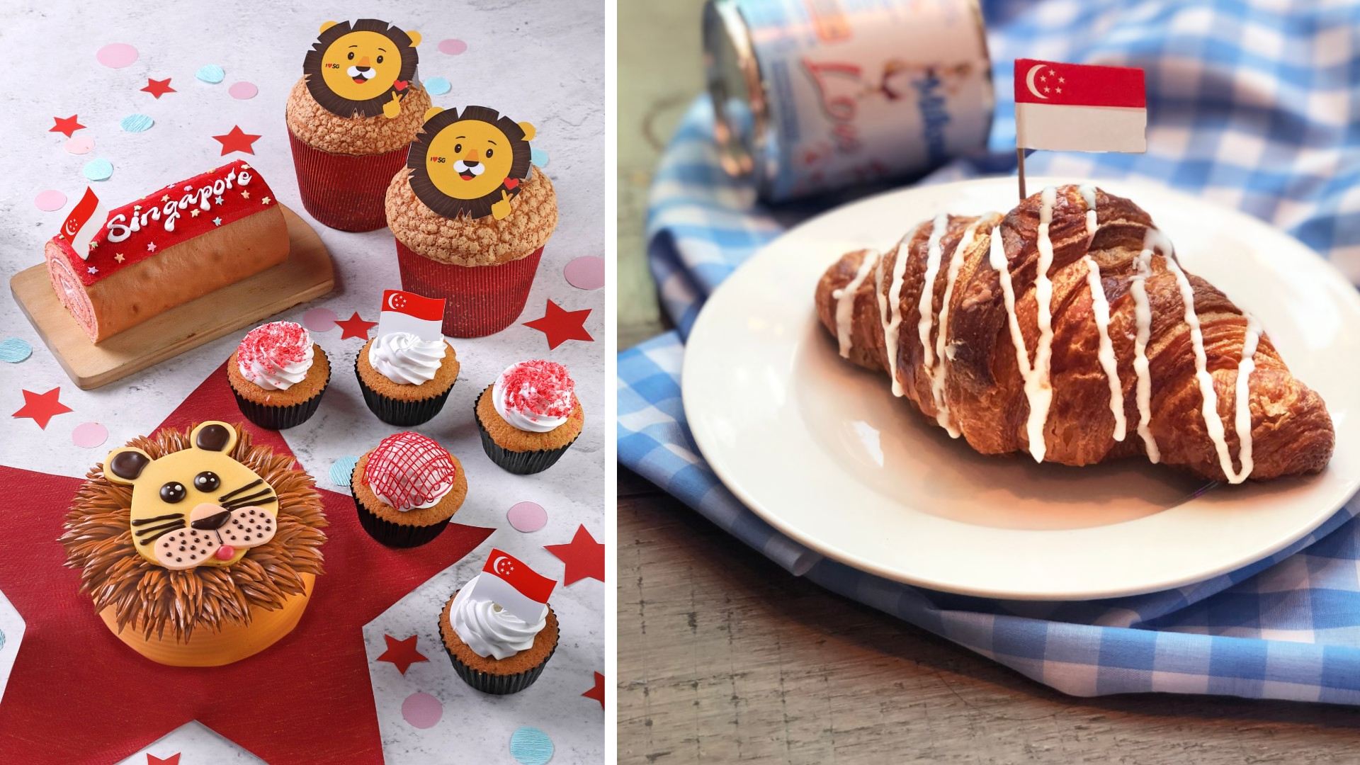 From lion-themed cakes to red and white bobba, here's what you can feast on this National Day.