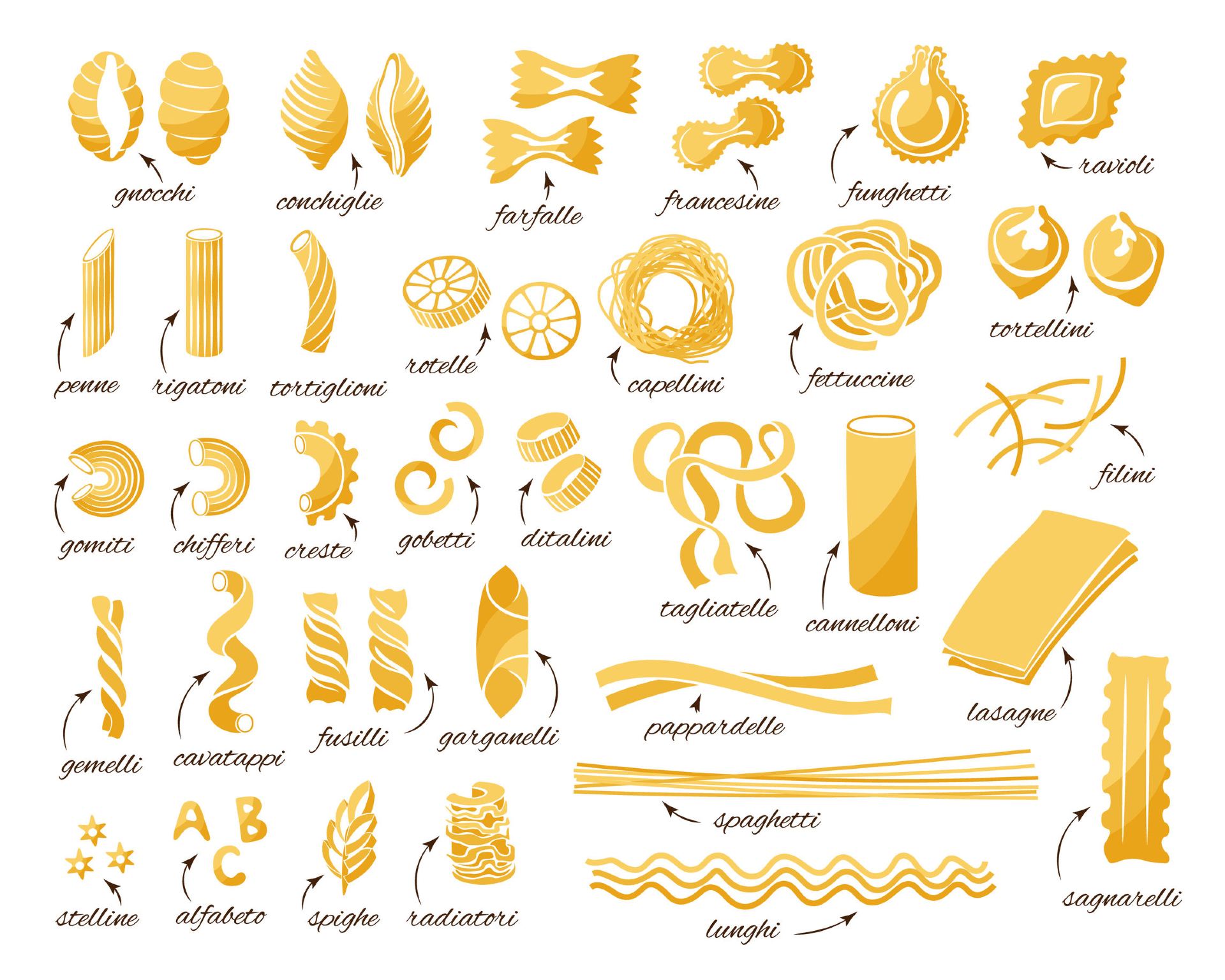 Types Of Pasta Shapes Different Types Of Pasta RYWXSV Types Of Pasta Shapes Different Types Of Pasta RYWXSV