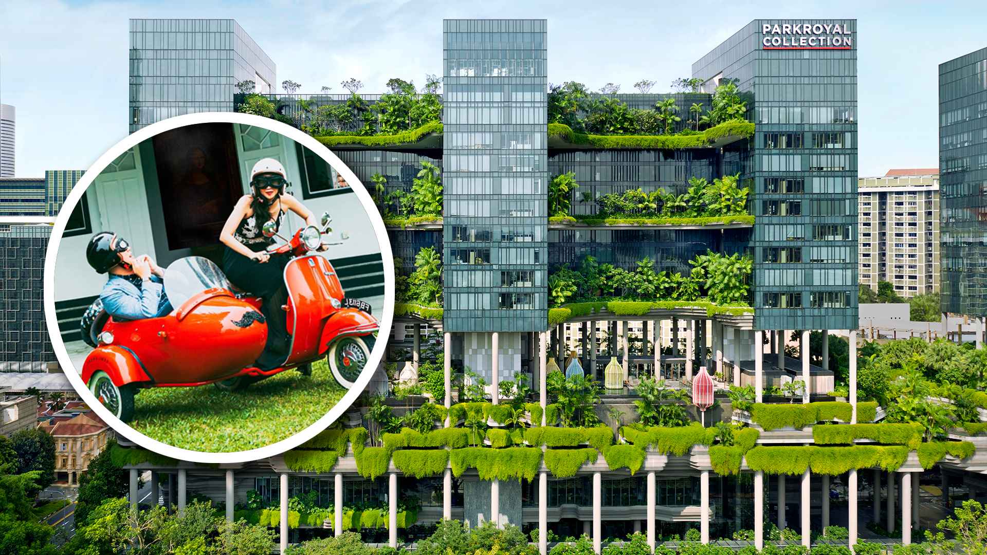 Explore Singapore with PARKROYAL COLLECTION Pickering’s “A Ride to Remember”: a Crazy Rich Asians–style vintage Vespa sidecar tour of colonial enclaves, art studios, and Peranakan treats.