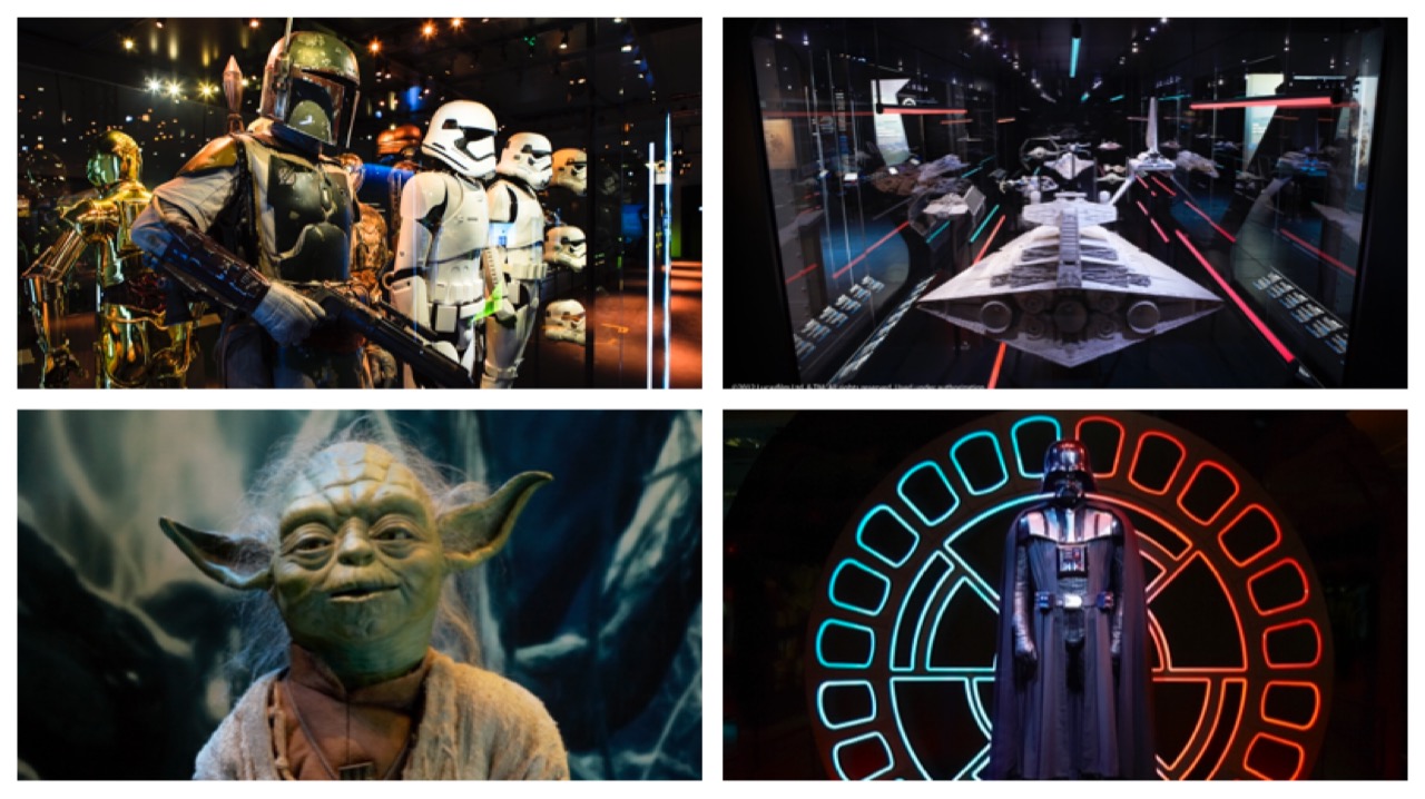 Star Wars Identities: The Exhibition at the ArtScience Museum, featuring over 200 props and costumes from the original film series.