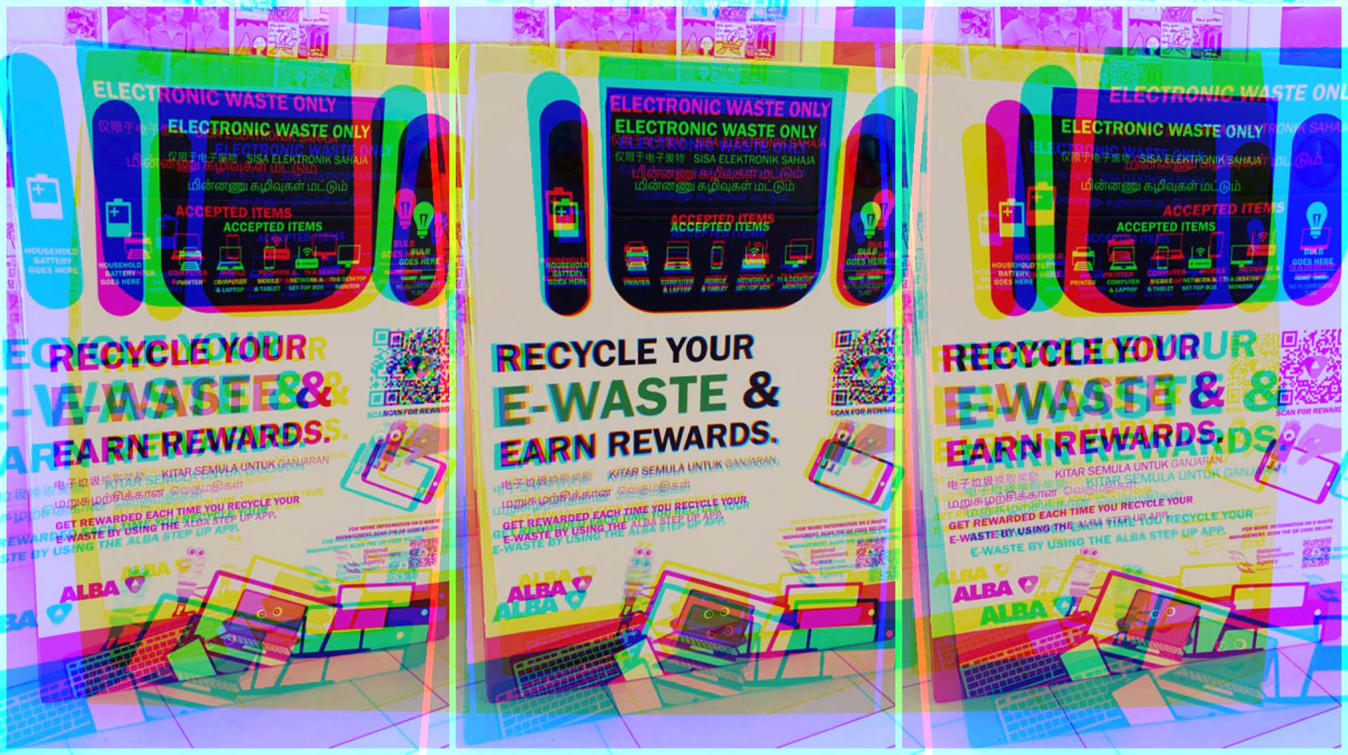 Where to recycle e-waste in Singapore, earn points and get rewards? ALBA e-waste collection points.