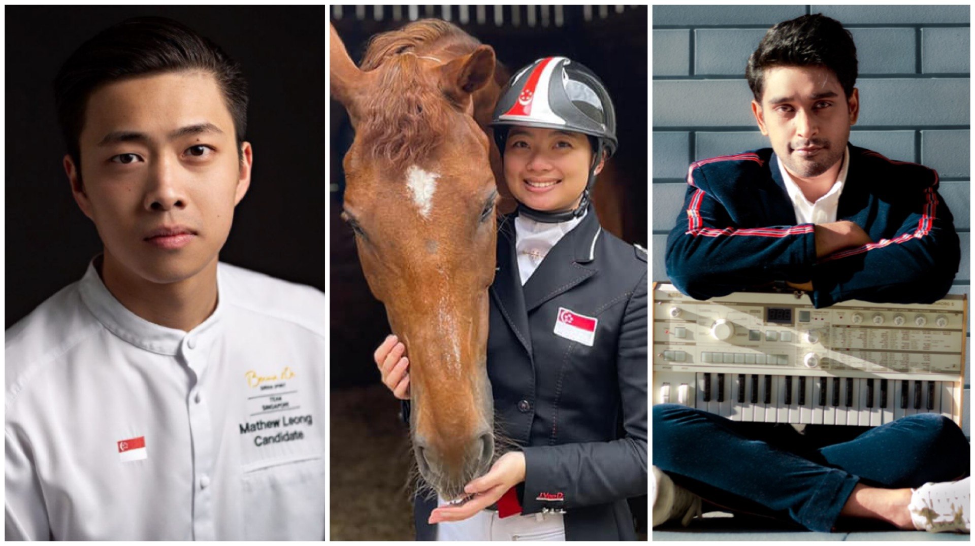 Chef Mathew Leong, equestrienne Caroline Chew and musician Shabir are flying the Singapore flag high in Norway, the United Kingdom and India.
