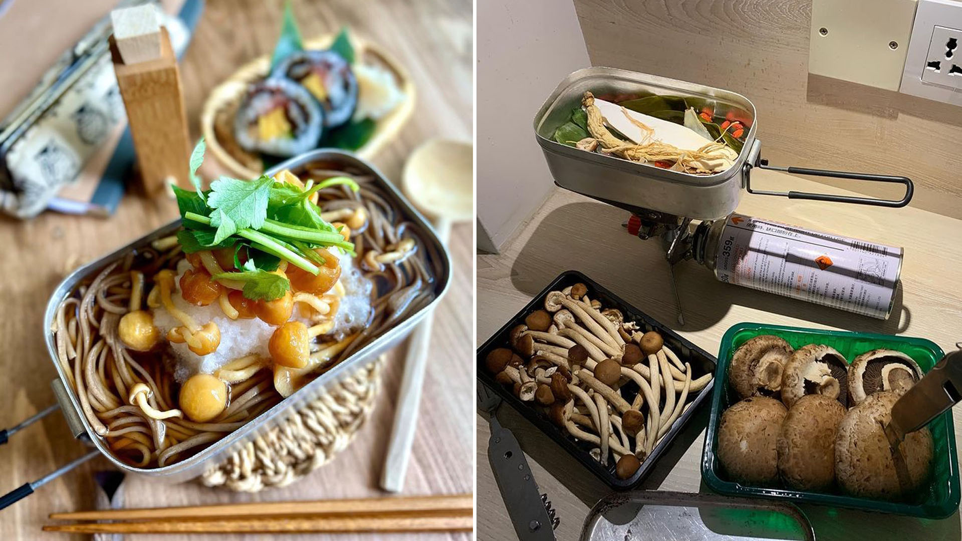 Viral "mestin meal" trend from Japan to Singapore, where compact mess tins turn simple camping food into aesthetic gourmet creations.