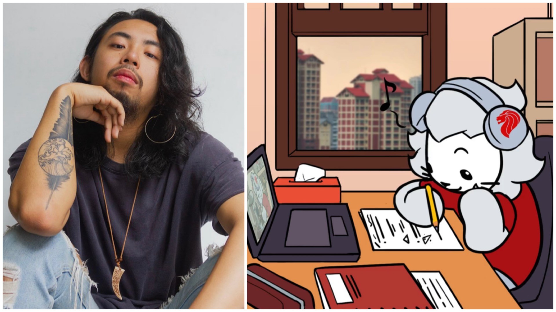Singer-songwriter Yams performs his lo-fi magic on NDP songs like "Home", "Where I Belong" and "We Are Singapore".