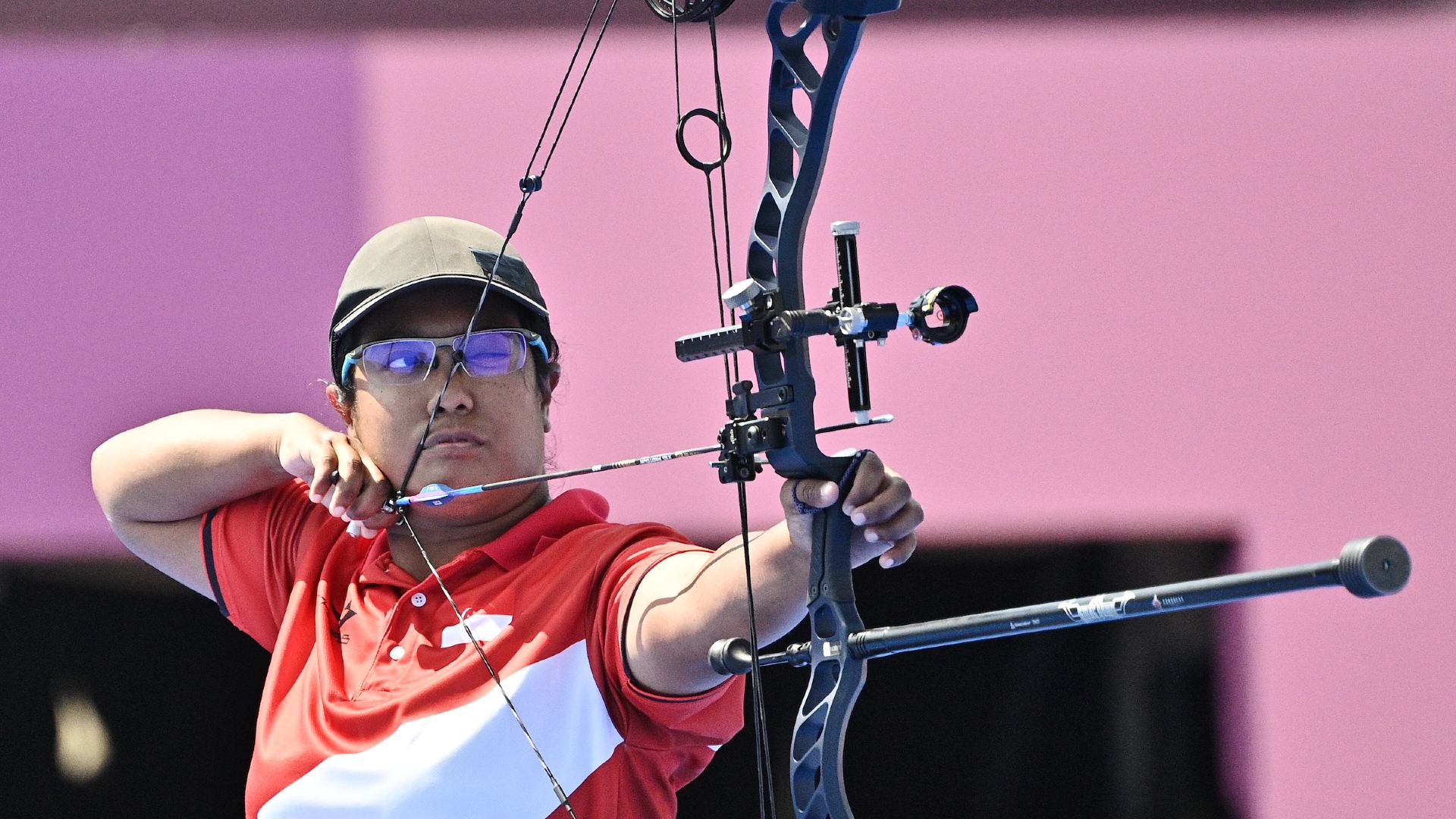 Para-archer Nur Syahidah Alim made it all the way to the Women's Compound Open Elimination 1/8 event.