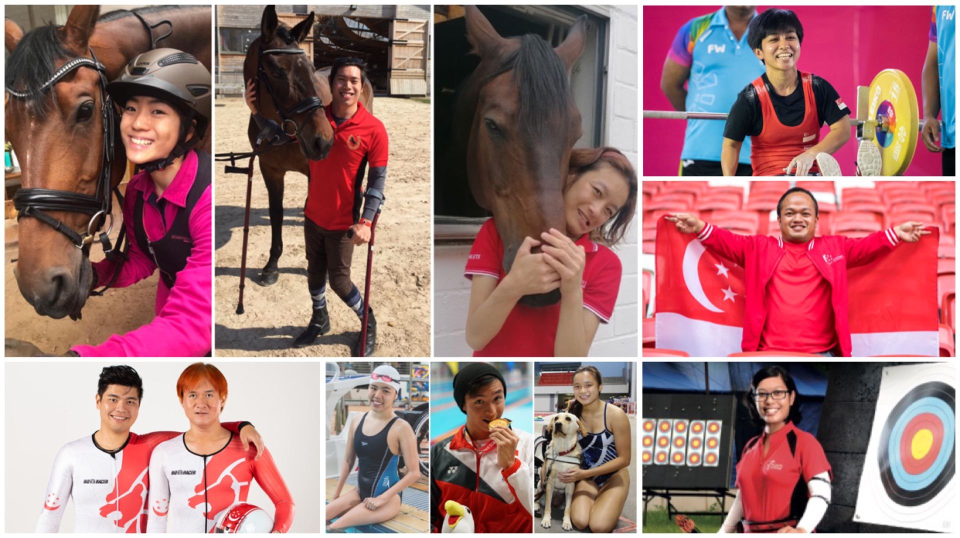 Team Singapore hopefuls representing Singapore in archery, athletics, cycling, equestrian, power lifting and swimming.