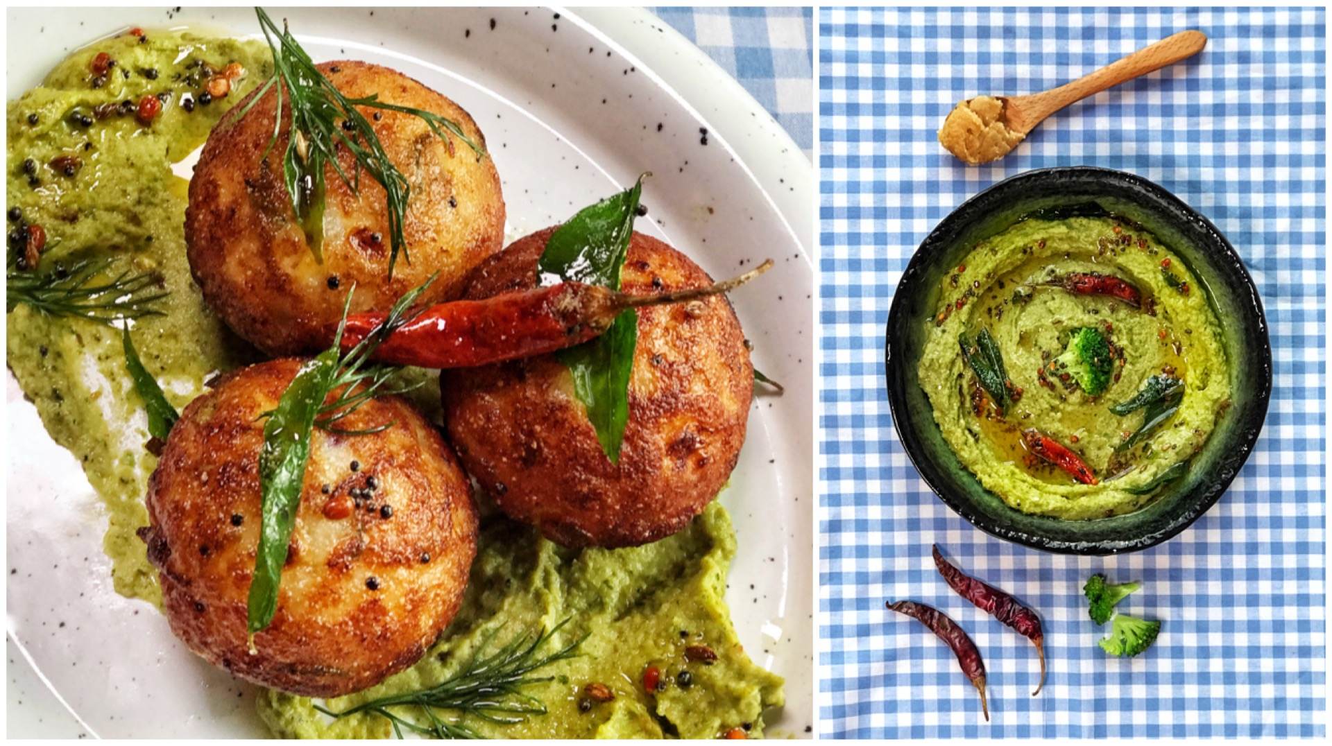 How to make Indian Takoyaki Corn Paniyaram And Broccoli-Miso Chutney.