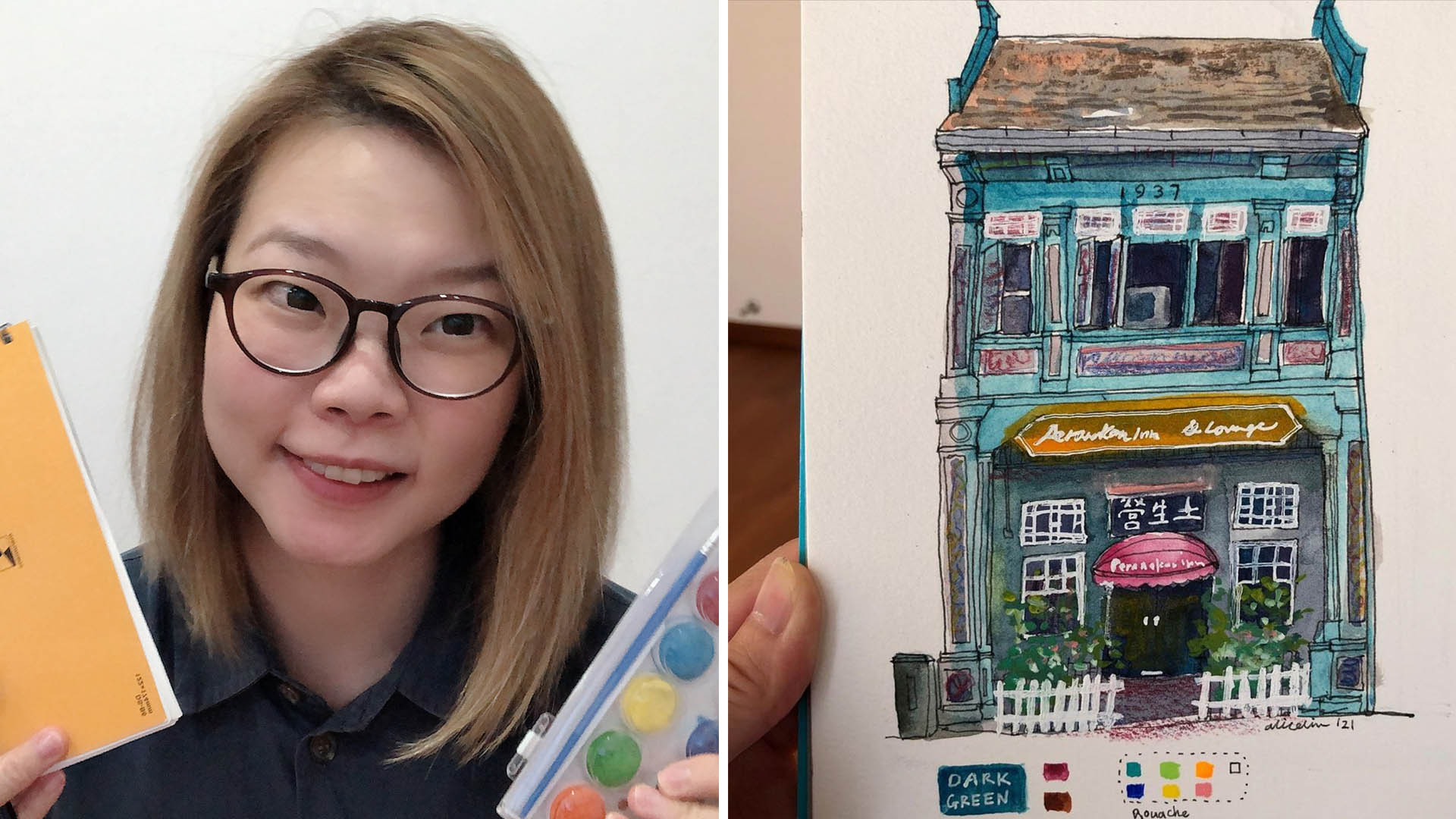 Urban sketch artist Alice Lim, a.k.a. Eurekawanders, shares about her weekly Singapore Shopfront Challenges.