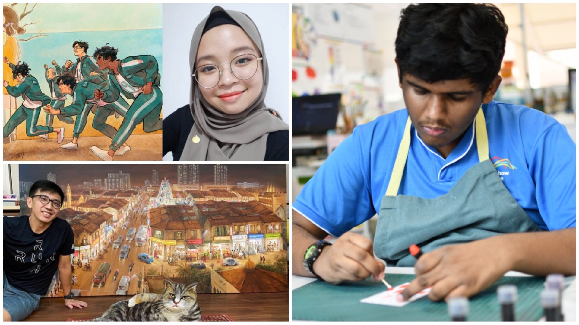 On international World Art Day, celebrated by UNESCO, we spotlight local artists such as Fira Razman, Rainbow Centre student Rajendran Thilak, and prolific painter Yip Yew Chong.