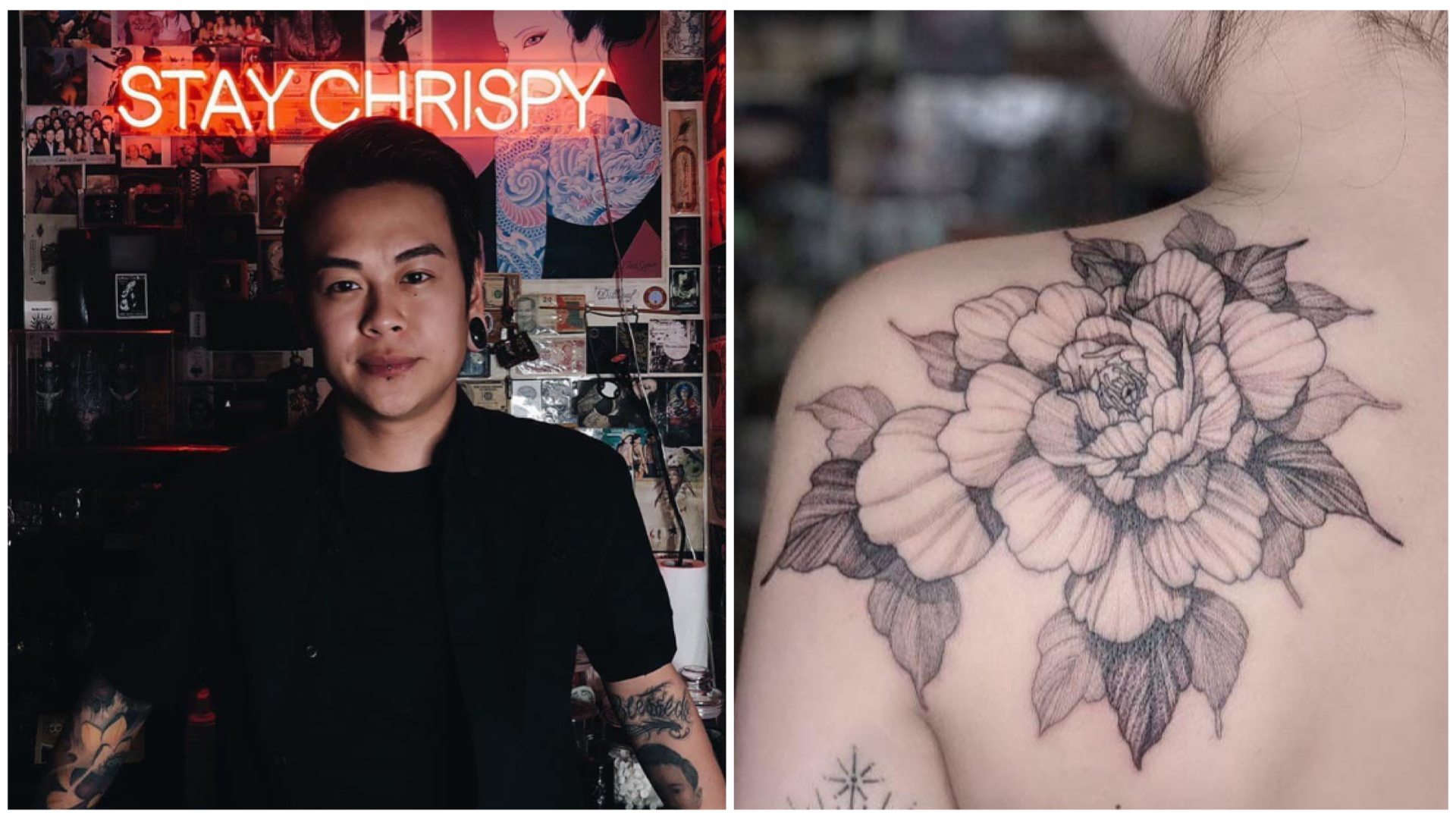 Intricate details are a trademark in Christopher Sim's fine-line tattoos.