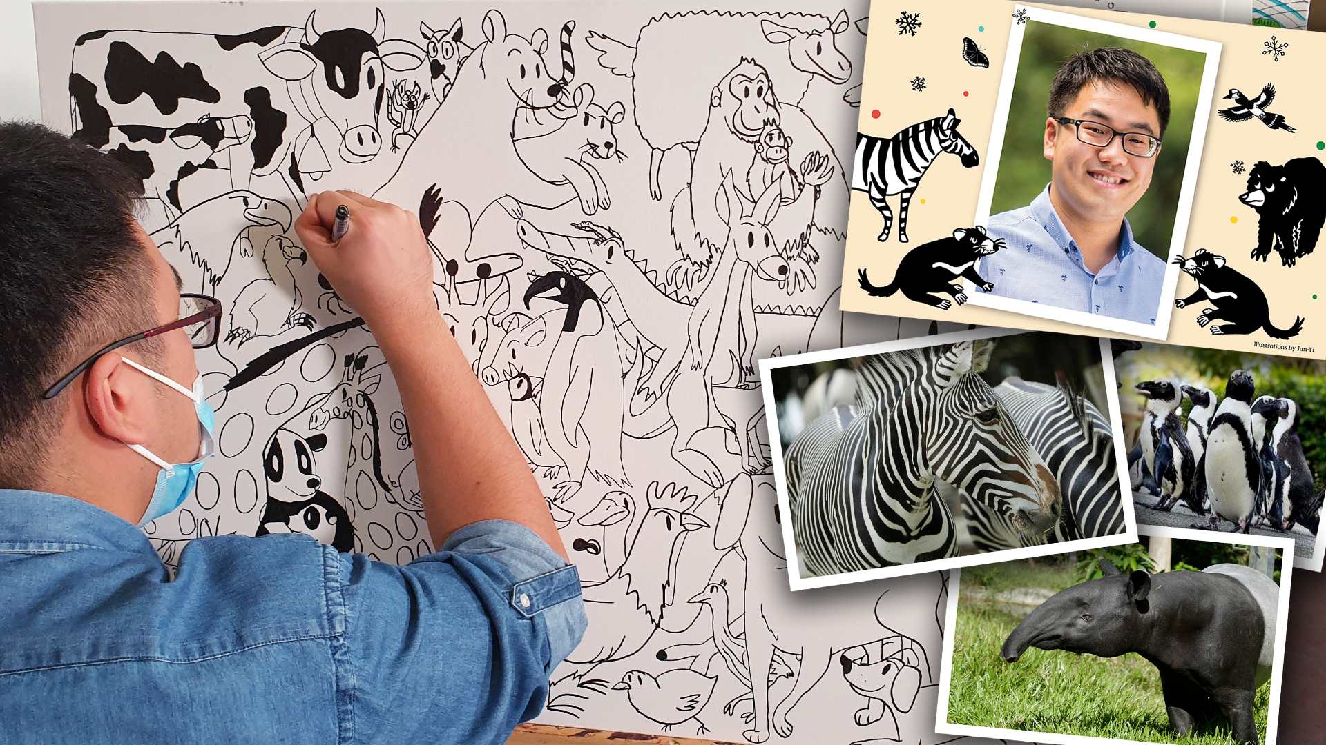 Armed with a black marker, artist Tay Jun-Yi brings animals to life with playful, expressive illustrations through The Animal Project’s inclusive art.