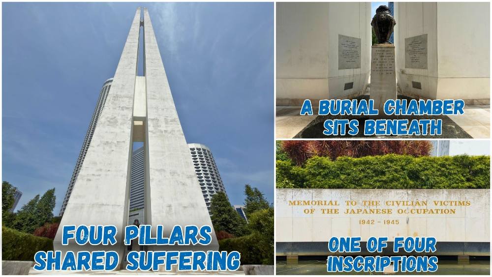 Within the Civilian War Memorial is a black urn commemorating the countless civilians killed during the Japanese Occupation of Singapore.