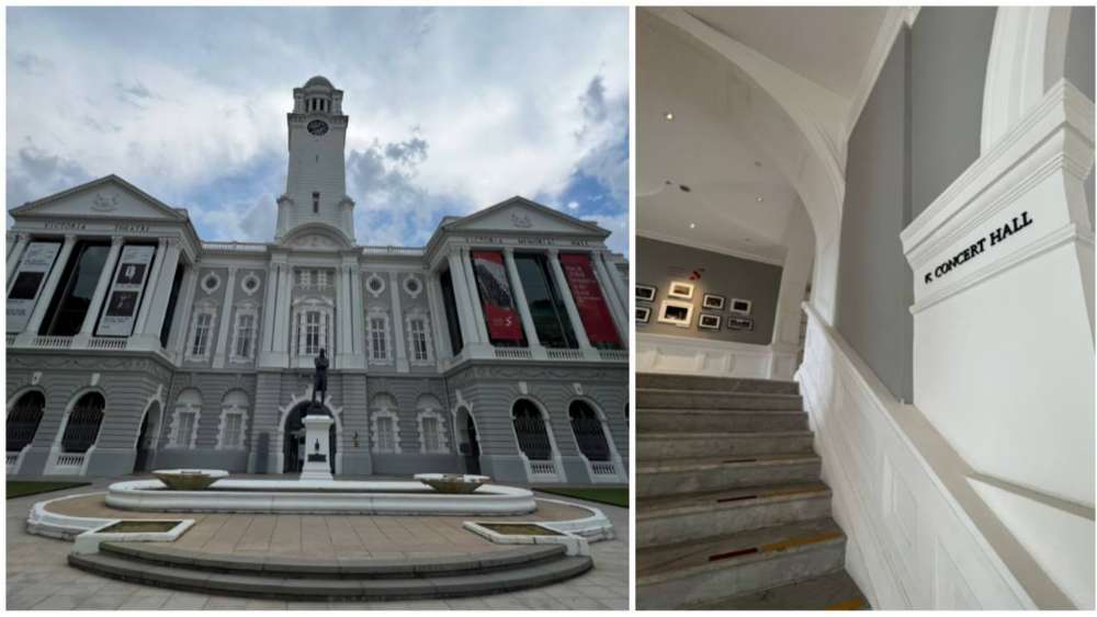 Greatly influenced by the Neoclassical style, the architecture of Victoria Theatre and Victoria Concert Hall features tall Corinthian columns on its façade topped by triangular pediments (which now bear the State Crest of Singapore).