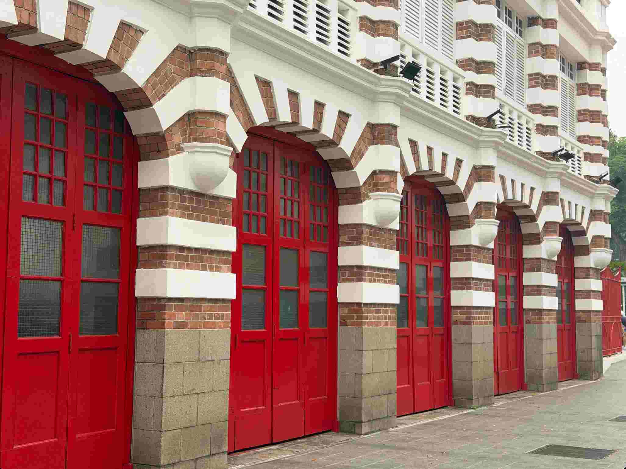 Central Fire Station red shutter doors