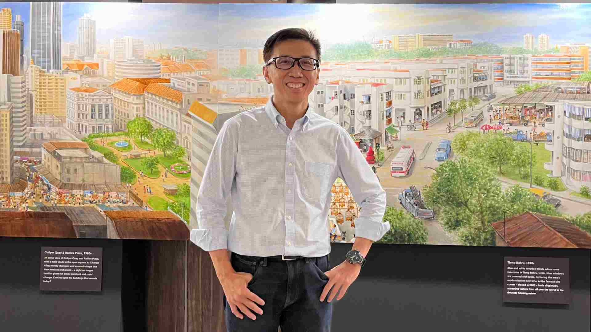 The accountant-turned-artist’s magnum opus, “I Paint My Singapore”, will be on display at Raffles City Convention Centre until 1 Jan 2024.
