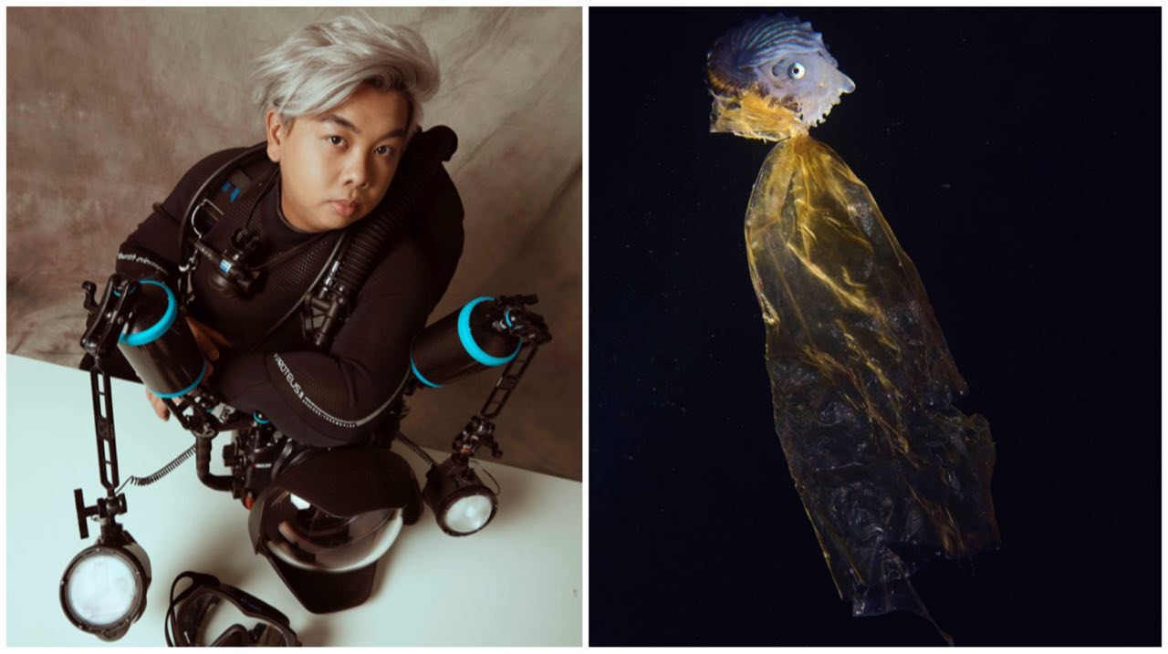 Toh Xing Jie and his photo, "The Sad Poncho", which bagged him the Nature Photographer of the Year Award 2023.