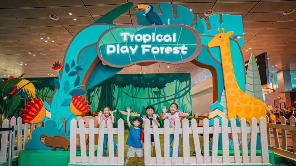 Let your kids walk on the wild side with Changi Airport's pop-up Tropical Play Forest this weekend.