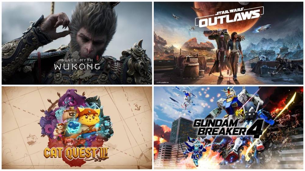 Black Myth Wukong, Star Wars Outlaws, Gundam Breaker 4, and Cat Quest III.