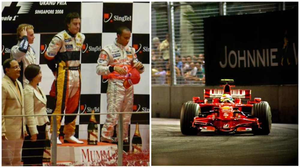 On 26 Sep 2008, Fernando Alonso became the first Singapore F1 night race champion; in 2nd place, was Nico Rosberg, and 3rd was Lewis Hamilton.