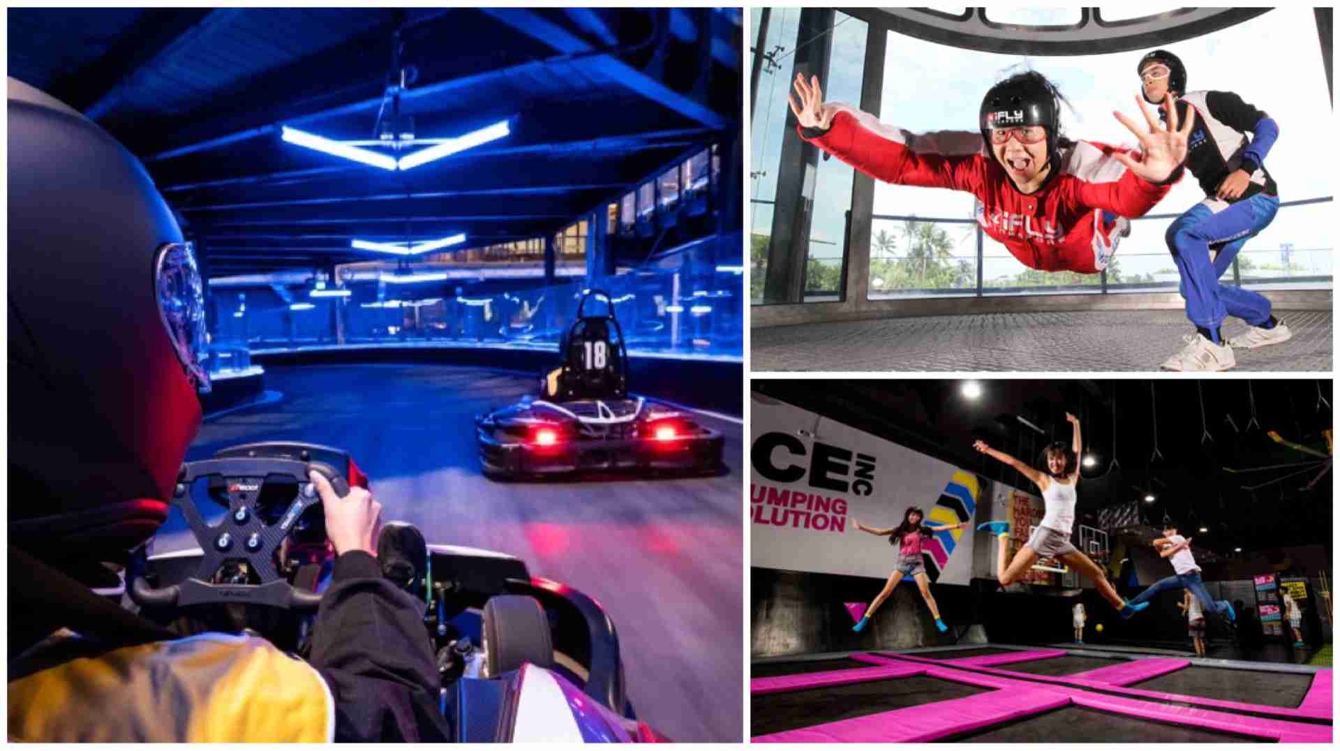 Swap the trackside chaos for these high-octane activities, from go-karting to indoor skydiving.