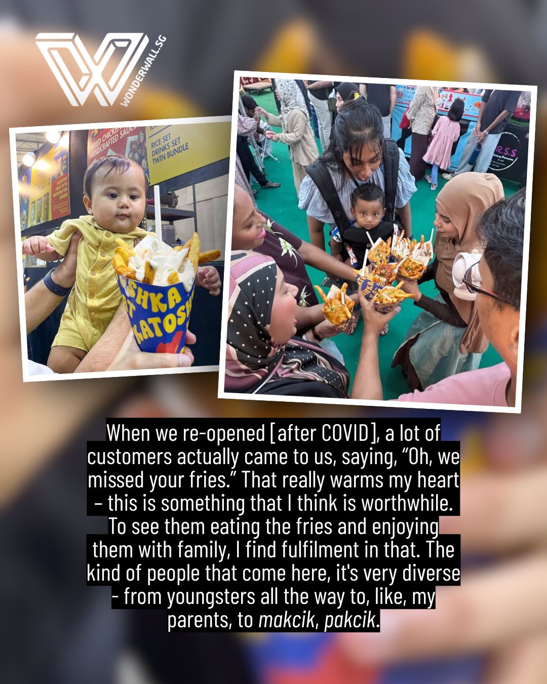 Patrons enjoying Katoshka fries at Geylang Bazaar