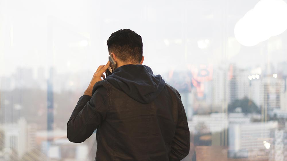 man on phone